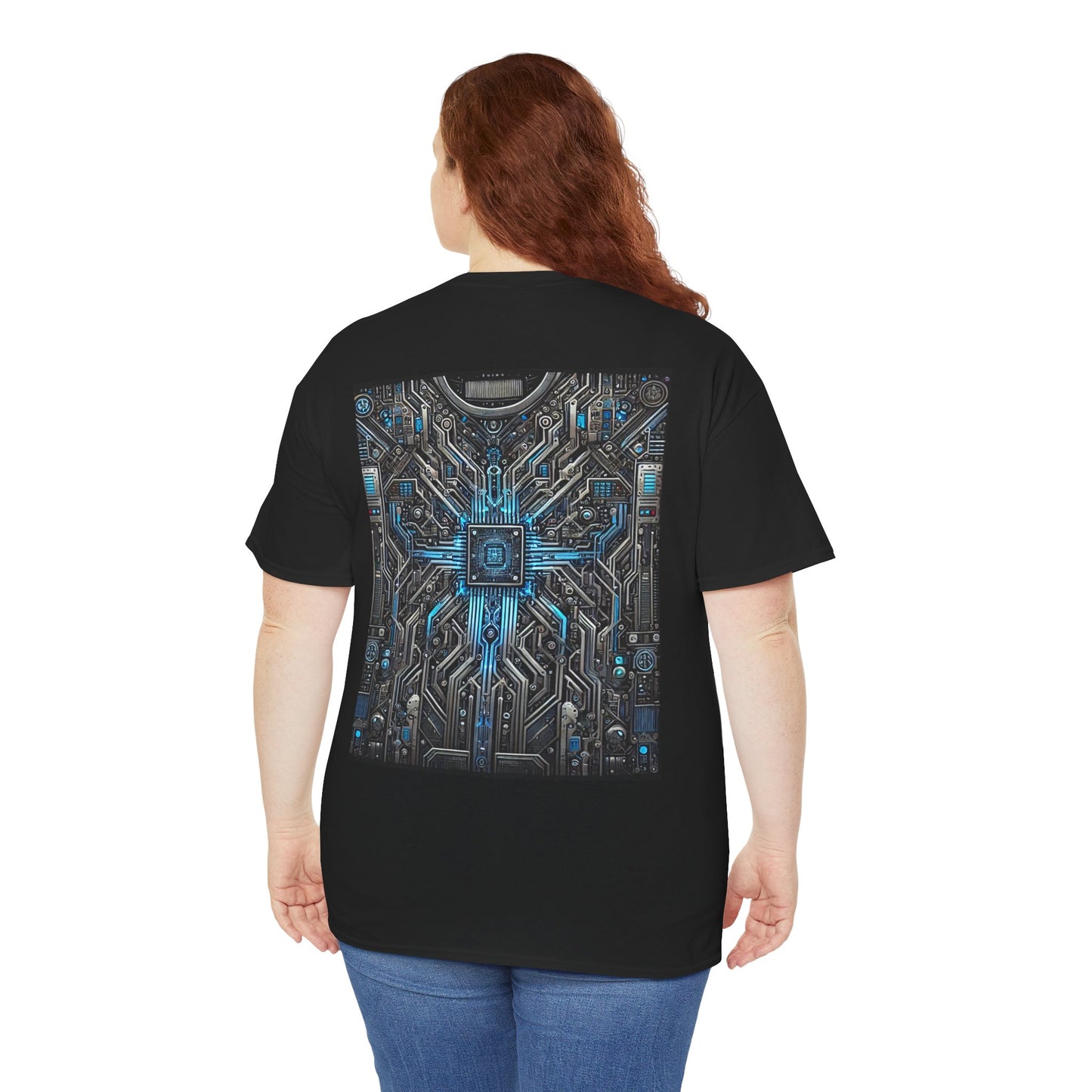 Unisex Heavy Cotton Tee – ‘UNHACKABLE.’ Cyber Shield Graphic Shirt 🔒⚡