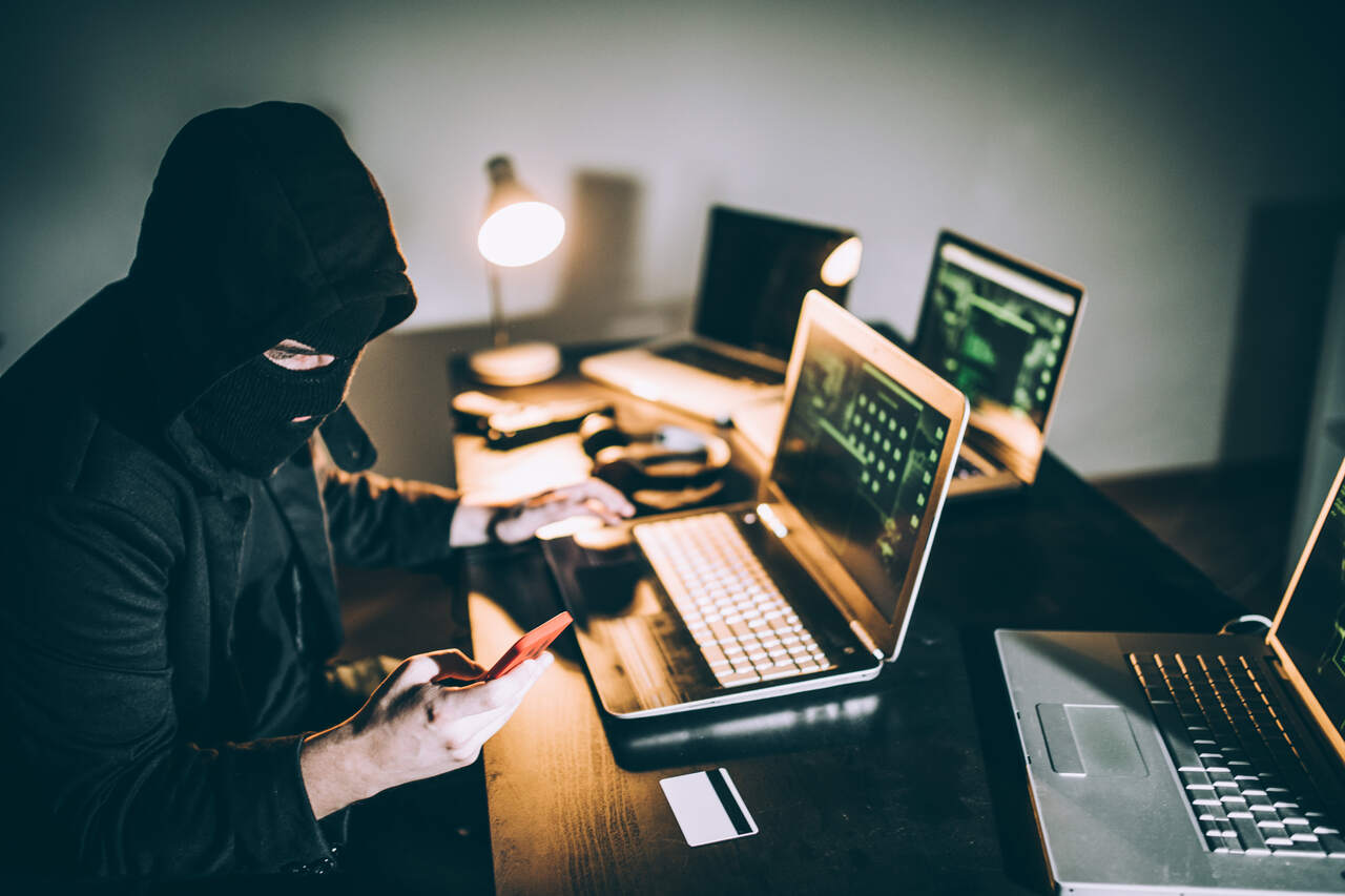 Thief with laptops and credit cards